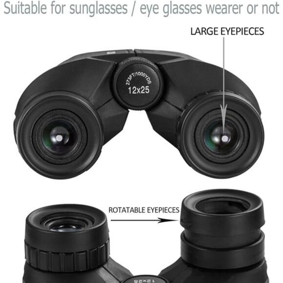 Occer Compact Binoculars 12x25 Waterproof Bird Watching Travel Hunting Optics - Picture 3 of 7